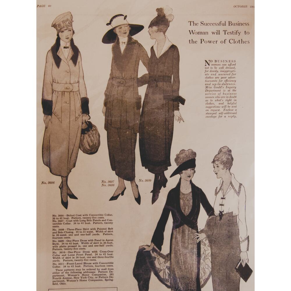 1918‎ Womans Fashion 1910s Apparel Original Vtg Magazine Page for Display